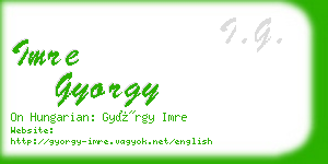 imre gyorgy business card